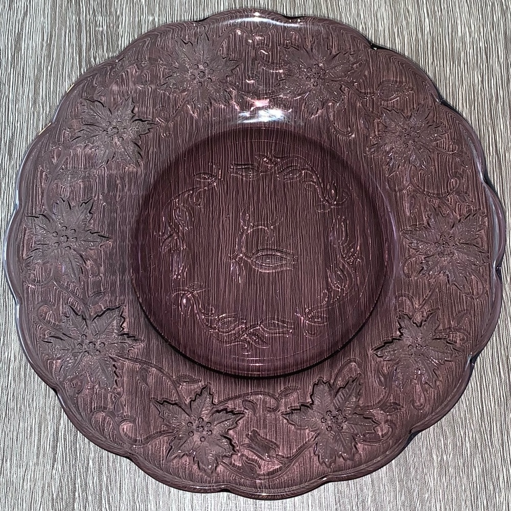 Home Interiors Tiara Sandwich Pattern Amethyst Salad/Dessert Plate